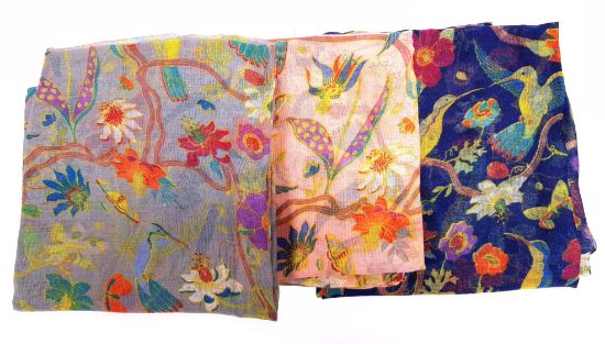 Picture of Believe - Bird Floral Design Scarf