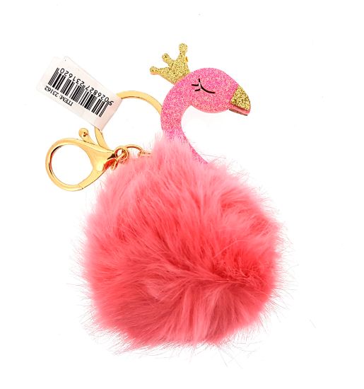 Picture of Flamingo Pom Pom Keyring