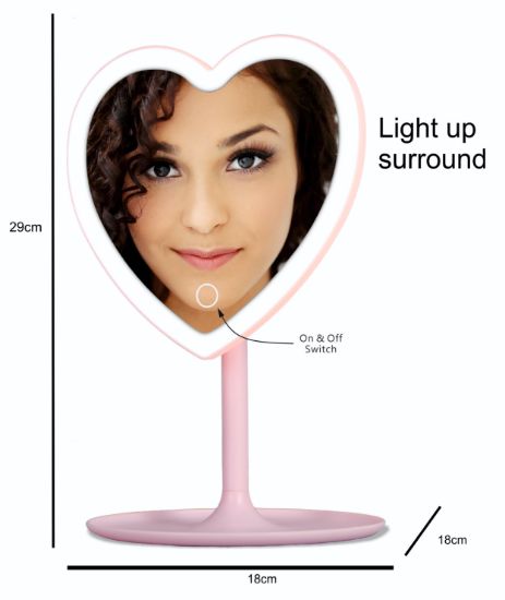 Picture of Glowing Heart LED Vanity Mirror - Pink