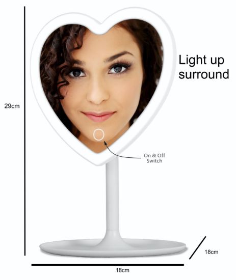 Picture of Glowing Heart LED Vanity Mirror - White