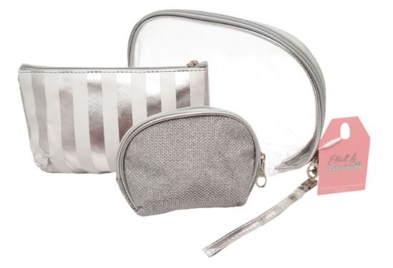 Picture of Triple Silver Glitter Bag Set 6x26x16CM