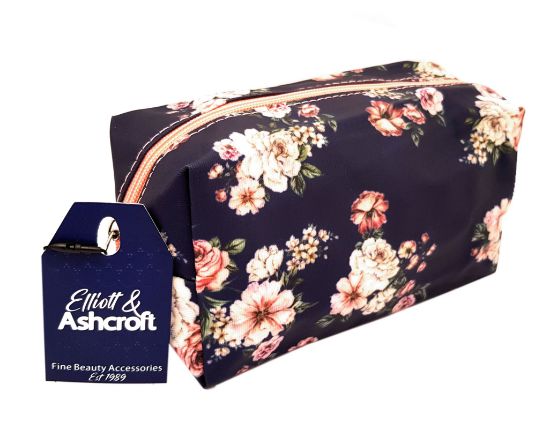 Picture of Navy Floral Cosmetic Bag 8x20x10cm