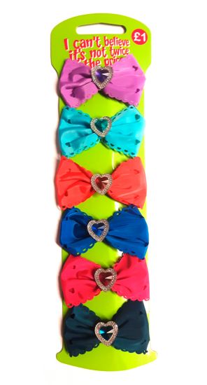 Picture of ICB - Heart Charm Bow Clips