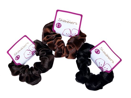 Picture of Shimmers - Glitter Strip Brown Scrunchies