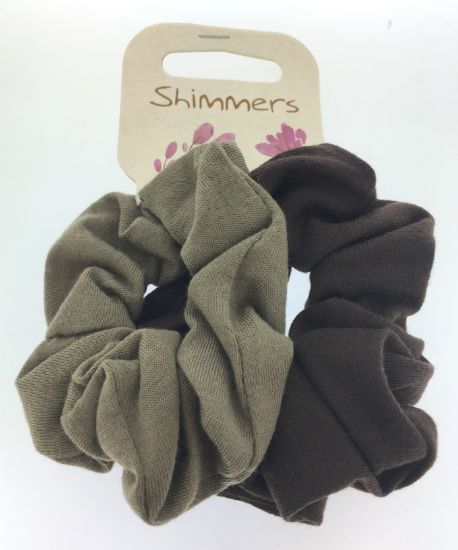 Picture of Shimmers - Twin Pack Brown Scrunchies