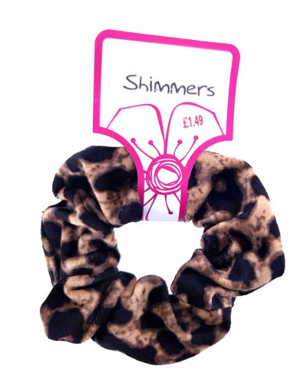 Picture of Shimmers - Velvet Animal Print Scrunchies