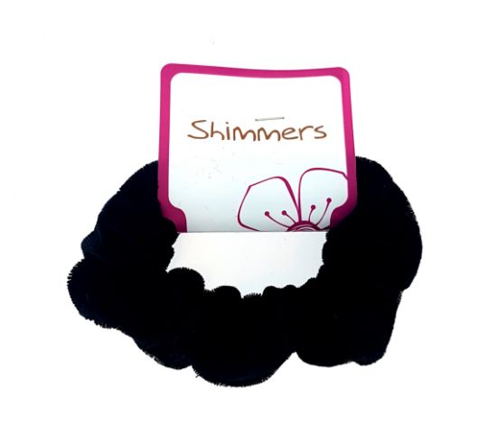 Picture of Shimmers - Premium Velvet Black Scrunchies