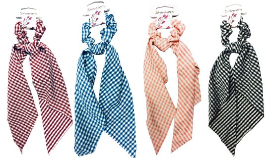 Picture of Shimmers - Gingham Long Tail Scrunchies