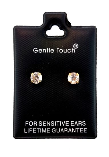 Picture of 021 Gentle Touch - 5mm Gold Crystal Stud