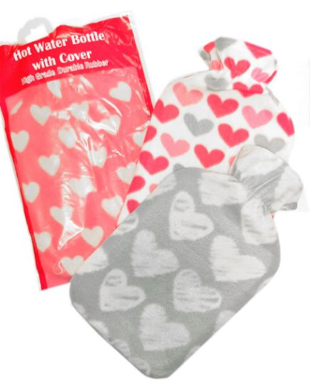 Picture of S/Rib Hot Water Bottle - Hearts