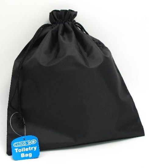 Picture of Black drawstring toiletry bags 24x24cm