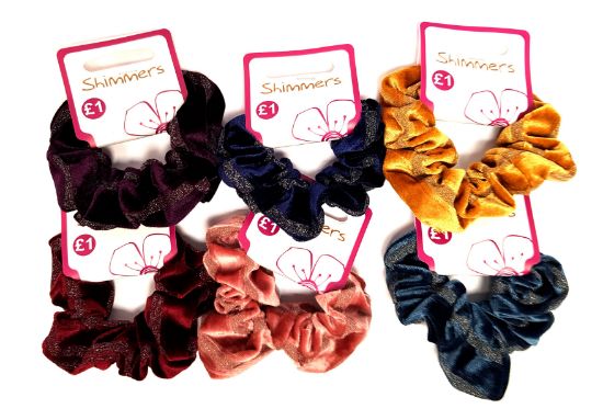 Picture of Shimmers - Velvet Glitter Scrunchies