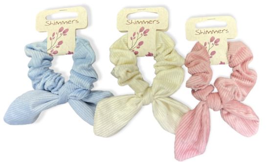 Picture of Shimmers - Ribbed Bow Scrunchies Pastel