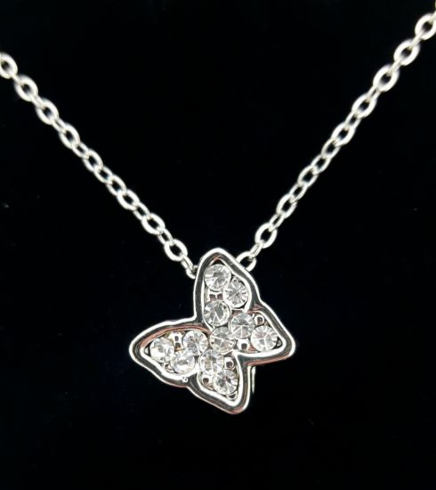 Picture of Diamante Studded Butterfly Necklace