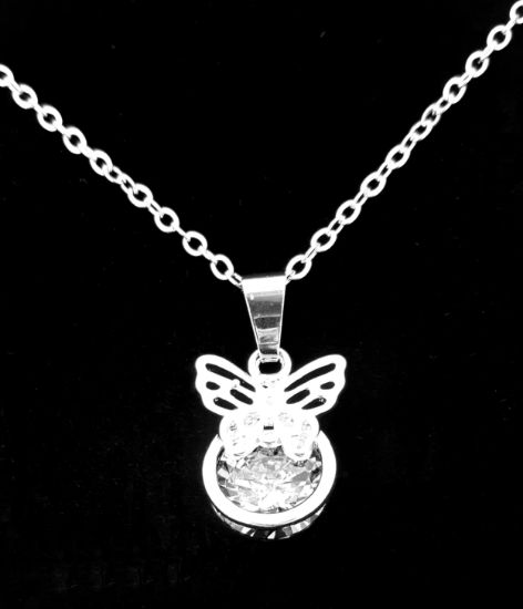 Picture of Large Diamante Butterfly Necklace