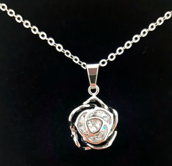 Picture of Large Diamante Rose Necklace